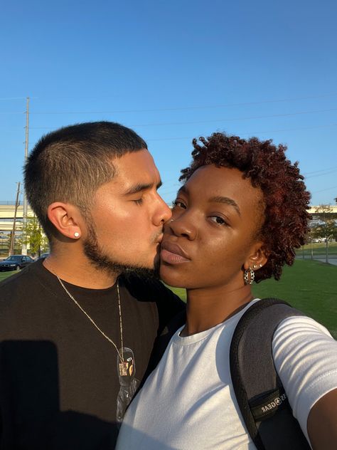 Inter Racial Couple Aesthetic, Mexican And Black Couples, Blindian Couples, Latino Couple, Black Woman Luxury Aesthetic, Husband Goals, Mexican Couple, Explore Aesthetic, Swirl Couples