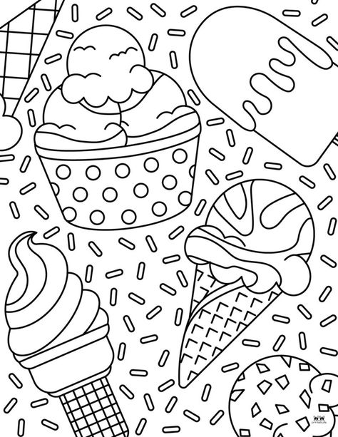 Choose from 26 unique ice cream coloring pages as a perfect activity for the summer heat! All coloring pages are 100% FREE and can be printed from home. Cool Colouring In Pages, Ice Cream Sundae Coloring Page, Icecream Coloring Page, Colouring Page For Adults, Schools Out Coloring Pages, Pop Art Coloring Pages Free Printable, Cute Preppy Coloring Pages, Coloring Pages Middle School, 2nd Grade Coloring Sheets