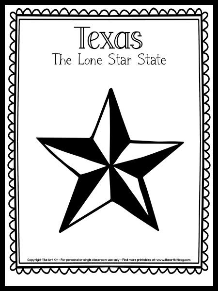 {Free Printable!} Texas Coloring Page [Lone Star State] - The Art Kit Texas Coloring Pages, Texas Symbols, Texas Trip, Bug Coloring Pages, State Crafts, Daycare School, Social Studies Unit, The 50 States, Star Coloring Pages