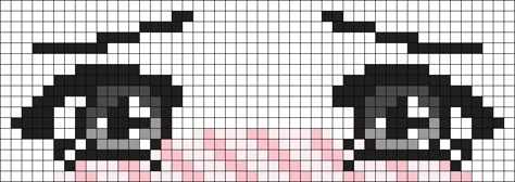 Pixel Art Anime Eyes, Anime Eye Pixel Art, Pixel Eyes Art, Anime Eyes Pixel Art, Crochet Grid Patterns Anime, Perler Bead Anime, Pixel Art Anime Easy, Pixel Drawing Anime, Pixel Art Eyes