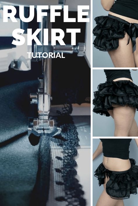 Ruffle Skirt Tutorial, How To Make A Ruffle, Burlesque Outfit, Diy Ruffle, Diy Tulle, Bustle Skirt, Burlesque Costumes, Burlesque Costume, Cute Sewing Projects