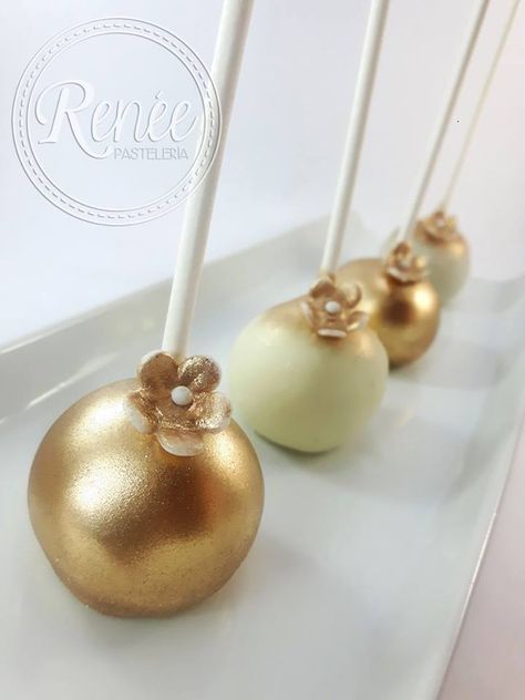 Gold Dust, Cakepops, Chocolate Covered, Cake Pops, Pearl Earrings, Baby Shower, Shower, Baking, Cake