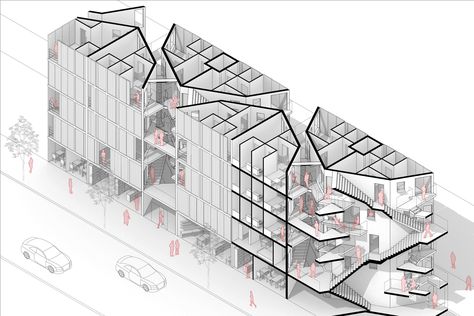 Shared Housing Architecture, Co Living Concept Architecture, Social Living Architecture, Communal Housing Architecture, Public Housing Design, Housing Units Architecture, Multi Housing Architecture, Collective Housing Plan, Collective Living Architecture