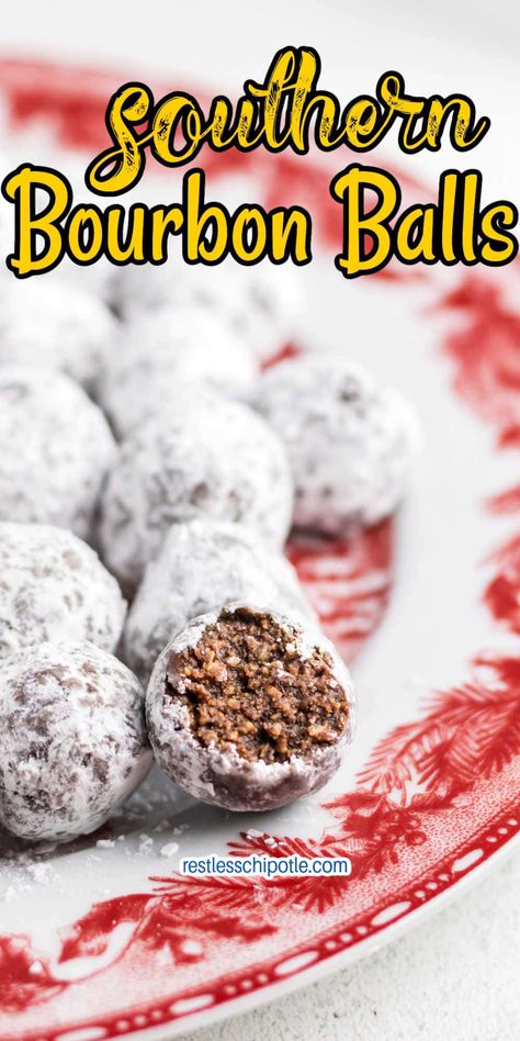 No Bake Booze Balls, Bourbon Candy Recipes, Boozy Balls Holidays, Boozy Holiday Desserts, Old Fashion Cookie Recipes, Bourbon Balls Recipe Easy, Rum Balls No Bake, Whiskey Balls Recipe, Boozy Cookies