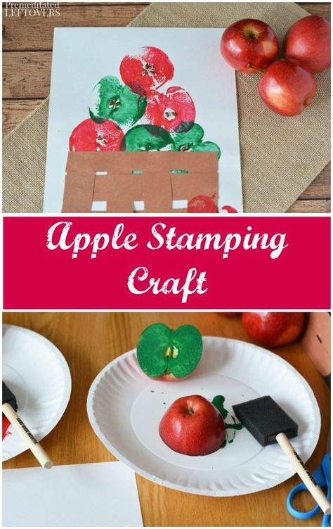 Harvest On The Farm Crafts, Apple Star Stamping Craft, Fall Time Preschool Crafts, No Prep Crafts For Preschoolers, Easy Group Art Projects, Apples Art Preschool, Cute Fall Crafts For Toddlers, Toddler Crafts Back To School, Fall Crafts Daycare