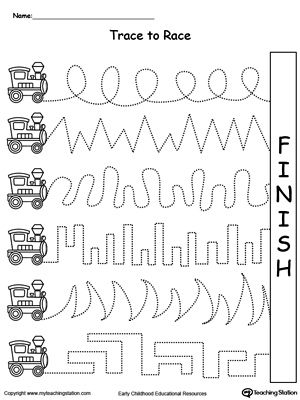 *FREE* Trace to Race: Train Track Worksheet. Help your child develop their pre-writing and fine motor skills with this printable worksheet. Worksheet For Preschool, Transportation Preschool, Preschool Tracing, Preschool Fine Motor, Preschool Writing, Line Pattern, Writing Worksheets, Tracing Worksheets, Pre Writing