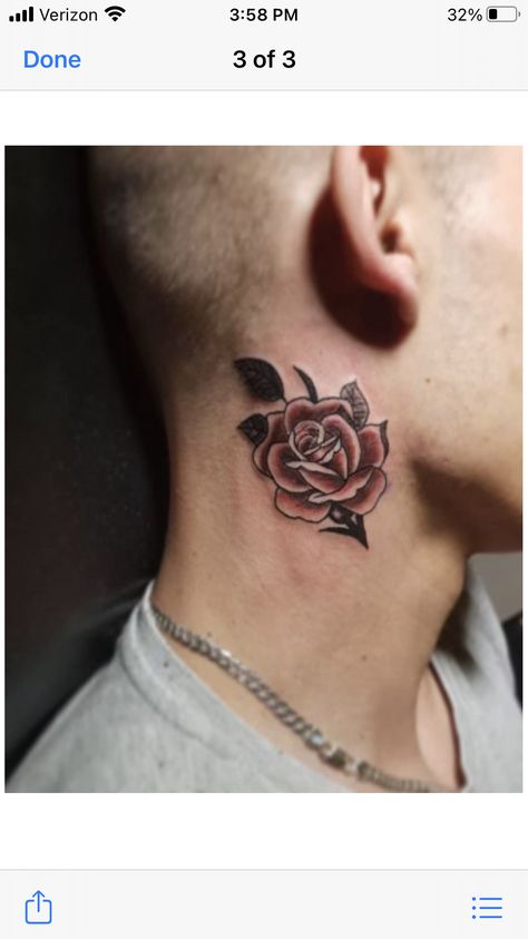 Small Rose Neck Tattoo, Rose Tattoo Men Neck, Unique Neck Tattoos For Men, Half Neck Tattoo, Rose Neck Tattoo Men, Rose Tattoo Neck, Tattoos For Women On Thigh, Rose Neck Tattoo, Tattoos About Growth