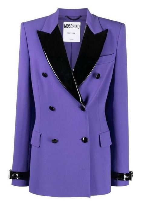 Moschino Blazer, Designer Blazers, Double Breasted Blazer, Blue Silk, Jacket Design, Double Breasted Suit Jacket, Blazers For Women, Moschino, Fashion Brand