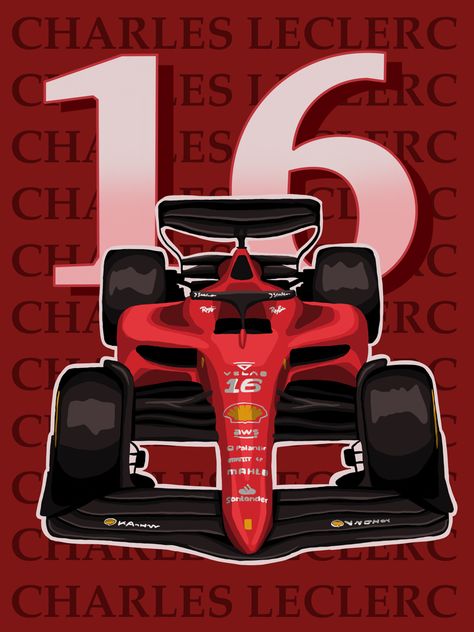 Charles Leclerc Illustration, F1 Painting, Charles Leclerc Poster, Forza Ferrari, F1 Art, Ferrari F1, Charles Leclerc, Art Stuff, Formula One