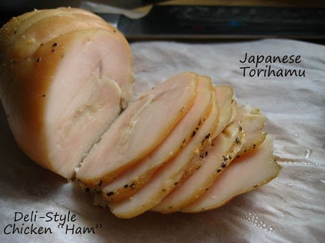 Home Cooking In Montana: Japanese Torihamu... Deli-Style Chicken "Ham" Lunch Meat. DIY lunch meat Ham Lunch Meat Recipes, Deli Meat Recipes, Curing Meat, Meat Curing, Sausage Making Recipes, Homemade Ham, Chicken Ham, Lunch Meat Recipes, Luncheon Meat