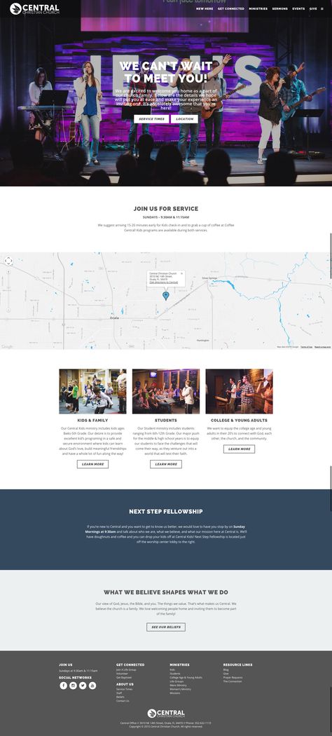 New Here - Church Website Design Ideas - Central Christian Church, Ocala, FL - centralchristianocala.org/new-here Christian Website Design, Church Website Design Inspiration, Christian Brands, Church Website Design, Christian Websites, Website Design Ideas, Fashion Web Design, Church Marketing, Church Inspiration