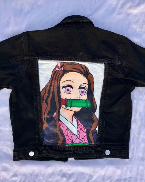 Nezuko Hand-painted Denim Jacket ❤️‍🔥 . . . . . #custommade #customjacket #denimpainting #handmade #handpainted #nezuko #kimetsunoyaiba #demonslayer #anime #customclothing #workofart #painting #explore #fyp #animeclothes #graffits Painted Clothes Diy, Hand Painted Denim Jacket, Painted Denim Jacket, Clothes Diy, Painted Denim, Custom Jacket, Painted Clothes, Anime Outfits, Custom Clothes