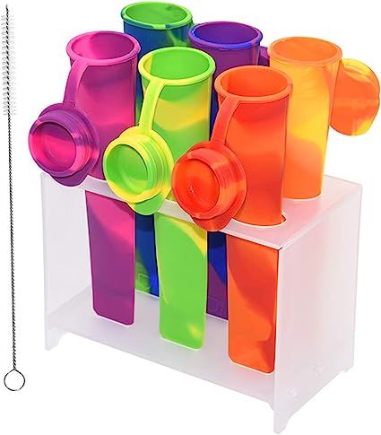 Bangp Popsicle Molds for Kids,6 Pieces Popsicles Molds Silicone BPA- Free Popsicle Molds with Rack,Multicolored Reusable Popsicle Maker Ice Pop Molds Attached Lids for Adults Kids with Cleaning Brush Popsicle Maker, Ice Pop Maker, Ice Popsicle, Ice Candy, Ice Pop Molds, Homemade Popsicles, Molds Silicone, Candy Pop, Popsicle Molds