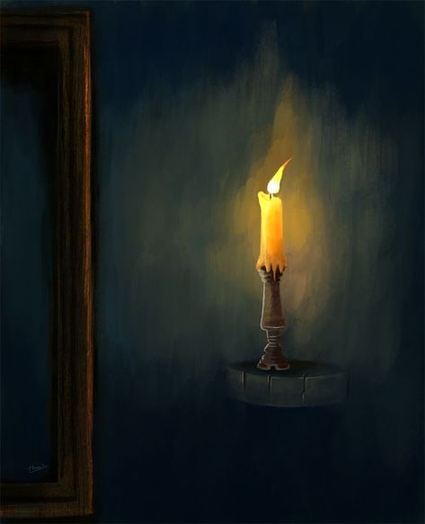 Candle Painting Art, Painting Drawing Ideas, Light Oil Painting, Candle Painting, Composition Painting, Candle In The Wind, Photoshop For Photographers, Painted Candles, Candle Art