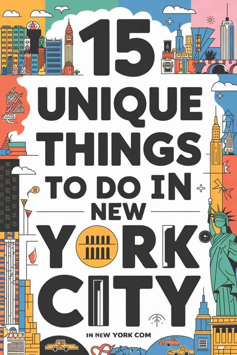 15 Unique Things to Do in New York City New York City Like A Local, New York City Activities, New York Tourist Attractions, New York City Shopping, New York Activities, City Island, To Do In New York, Visit New York City, Unique Travel