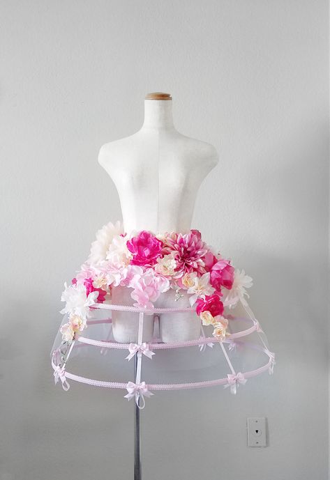 Cage Skirts — TourNewSoul Hoop Skirt Outfit, 3d Skirt, Cage Skirt Outfits, 3d Flower On Dress, Cage Skirt Costume, Cage Fashion, Cage Art, Melanie Martinez Cage Skirt, 3d Flower Skirt