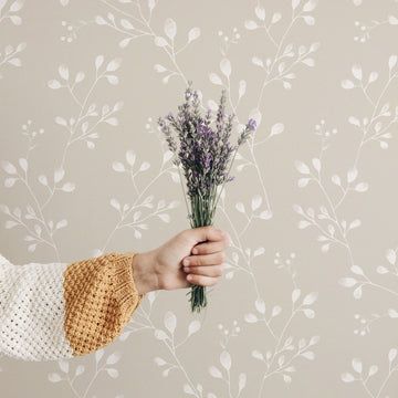 Modern Kids Room Wallpaper | Wallpaper For Kids Room – Page 2 – Livettes Neutral Floral Wallpaper, Bohemian Girls Bedroom, Flower Wall Mural, Foliage Wallpaper, Girls Bedroom Wallpaper, Textile Wallpaper, Wallpaper Interior, Wallpaper Flower, Kids Room Wallpaper