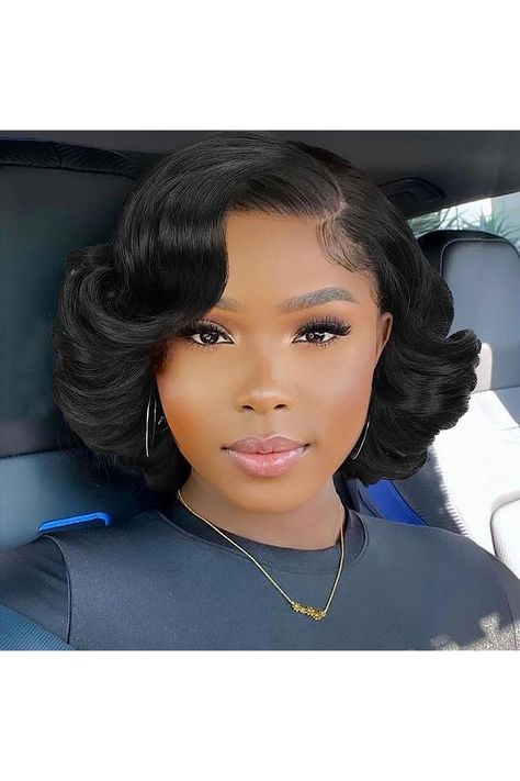 WIGER Short Curly Bob Wigs Natural Black Loose Wave Side Part Wig for Black Women 10 Inch Short Body Wave Hair Glueless Big Curly Wig Black Body Wave Hair, Kręcony Bob, Short Wavy Wigs, Short Curly Bob Hairstyles, Loose Wave Hair, Short Cut Wigs, Black Curly Wig, Wavy Wigs, Curly Bob Wigs