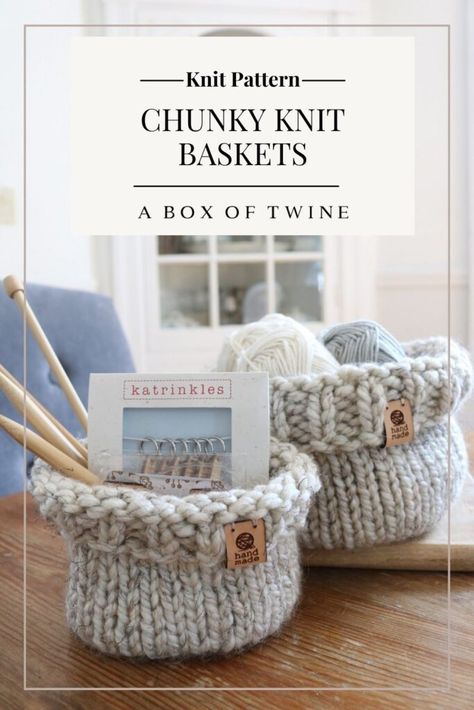 Easy Knitted Basket Free Pattern, How To Knit A Basket For Beginners, Knitted Basket Pattern, Knit Home Decor Patterns, Basket Knitting Pattern Free, Knitted Basket Patterns Free, Knit Basket Pattern, Knit A Basket, Knitted Baskets