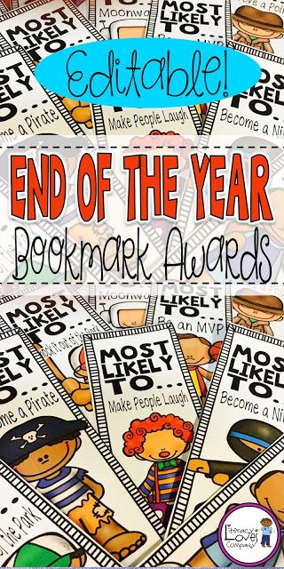 End of the Year Award Bookmarks are the awards students treasure long after the last school bell! Kindergarten Awards, End Of The Year Celebration, Classroom Awards, School Awards, Award Ideas, End Of Year Activities, Ela Classroom, Student Humor, Preschool Graduation