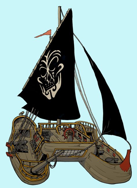 Naruto X One Piece, Pirate Ship Art, Anime Pirate, Pirate Boats, Pirate Ships, One Piece World, Writing Fantasy, Sea Of Thieves, Dnd Dragons