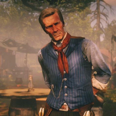 Hosea Matthews RDR2 Hosea Matthews Rdr2, Hosea Matthews, Joker Outfit, Baby Blue Pants, Red Dead Redemption Art, Sport Casual Outfit, Big Valley, The Hand Of God, Rip Van Winkle