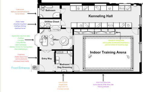 My Building BluePrints For My Private Business... #2 (close up of inside building layout) Dog Kennel Blueprints Floor Plans, Grooming Salon Layout Ideas, Dog Grooming Floor Plans, Dog Boarding Layout Floor Plans, Dog Daycare Floor Plans, Kennel Business Layout, Dog Breeding Kennels Ideas Indoor, Dog Daycare Design Floor Plans, Pet Shop Layout