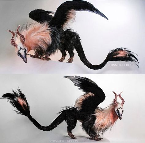 Fantasy Creature Art Doll, Unusual Animal Friendships, Animal Friendships, Taxidermy Art, Fantasy Art Dolls, Cute Fantasy Creatures, Fantasy Beasts, Animals Friendship, 다크 판타지