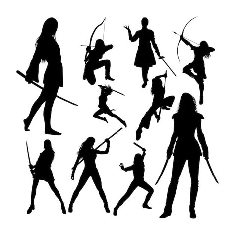 Female warrior silhouettes | Premium Vector #Freepik #vector #woman-silhouette #female-silhouette #female-illustration #female Black Woman Silhouette, Disco Background, Silhouette People, Martial Arts Women, Female Fighter, Silhouette Illustration, Silhouette Stencil, Shadow Puppets, Cool Anime Wallpapers