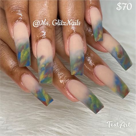 Marble Colored Acrylic Nails, Marble Full Set Nails, Matte Marble Nails, Acrylic Marble Nails, Multi Colored Marble Nails, Marble Nails Multicolor, Multi Colored Nails Acrylic Marble, Real Pocahontas, Xl Nails