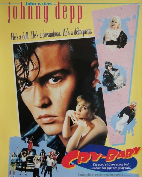 Cry Baby Cry Baby Movie, Cry Baby 1990, Amy Locane, Johnny Depp Cry Baby, Ricki Lake, Text Ideas, 1990 Movies, Spanish Posters, Elizabeth Swann