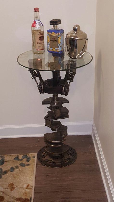 Crankshaft table made by 4ever young customs Crankshaft Table, Absinthe Fountain, Man Cave, Creative Design, Barware, Quick Saves, Design