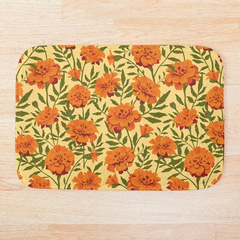 Bathroom Decor Trendy, Pattern Reference, Marigold Flowers, Brand Pattern, Marigold Flower, Linen Kitchen Towels, Miscellaneous Items, Cozy Home Decor, My Bathroom