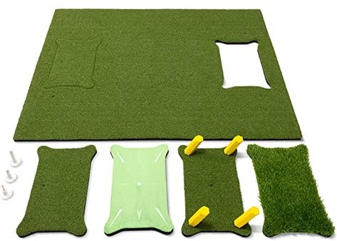 GoSports 5 ftx4 ft PRO Golf Practice Hitting Mat, Includes 5 Interchangeable Inserts for The Ultimate at-Home Instruction Golf Mats, Golf Net, Golf Chipping, Golf Practice, Backyard Play, Golf Training, Golf Tees, Training Tools, Golf Swing