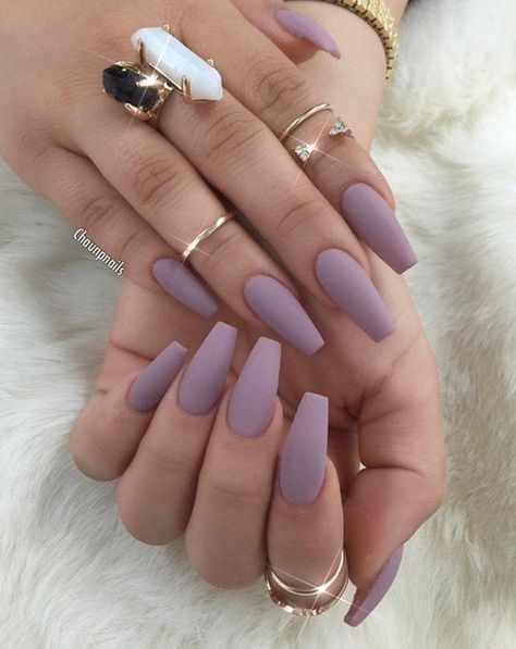 Nails And Rings, Matte Nail Polish, Matte Nails Design, Simple Acrylic Nails, Fall Acrylic Nails, Acrylic Nails Coffin Short, Coffin Nails Designs, Short Acrylic Nails, Best Acrylic Nails