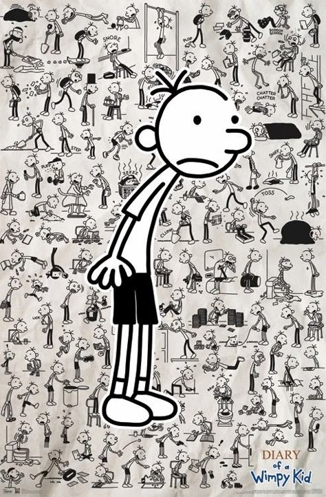 Diary Of A Wimpy Kid Fanart, Kids Art Poster, Wimpy Kid Books, Kang Ho Song, Diary Of A Wimpy, Diary Of A Wimpy Kid, Kids Doodles, Wimpy Kid, Cartoon Posters