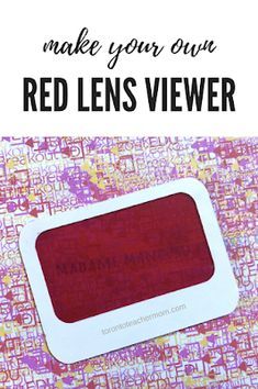 Sharing a #DIY hack for making a red lens viewer using inkjet transparency film, a perfect addition to your old #BreakoutEDU kit!  #EdTechTeam #TCDSB21C Escape Box, Escape The Classroom, Escape Room Diy, Breakout Edu, Escape Puzzle, Breakout Boxes, Escape Room Challenge, Make Your Own Game, Escape Room For Kids