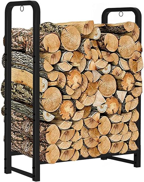 Wood Pile Storage, Fireplace Metal, Outdoor Firewood Rack, Outside Fire Pits, Firewood Logs, Wood Pile, Log Holder, Firewood Rack, Firewood Storage