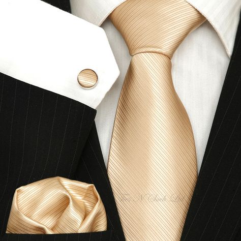 , Champagne Gold Wedding, Black Gold Wedding, Gold Wedding Inspiration, Gold Wedding Theme, Necktie Set, Wedding Tie, Gold Tie, Gatsby Wedding, Golden Wedding