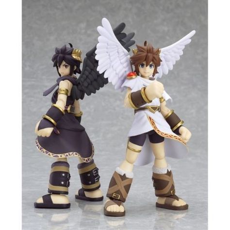 Figma Kid Icarus Uprising White PIT+ Dark PIT Action Figure Set ... Dark Pit Kid Icarus, Dark Pit, Kid Icarus Uprising, Kid Icarus, Child Smile, Anime Figurines, Nintendo 3ds, Good Smile, Super Smash Bros