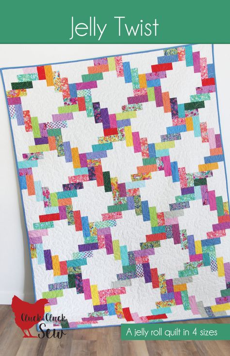 Jelly Twist #211 - Twist Quilt Pattern, Jelly Roll Patterns, Cluck Cluck Sew, Jelly Roll Quilt, Jelly Roll Quilts, Jelly Roll Quilt Patterns, Quilt Sewing Patterns, Twist Pattern, Jellyroll Quilts