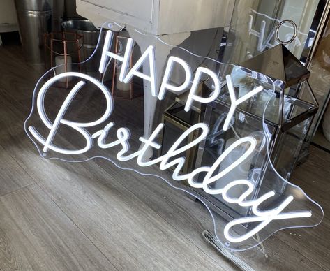 Happy Birthday Neon Sign, Birthday Neon Sign, Happy Birthday Neon, Party Neon Sign, Lighted Marquee Letters, Greenery Wall, Auckland Wedding, Party Neon, Happy Birthday Signs