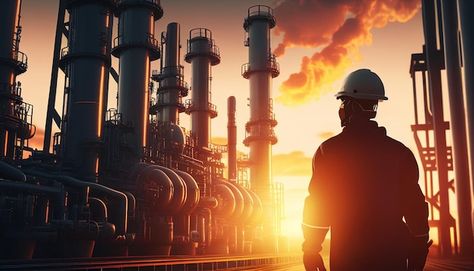 Workers in the oil field the petrochemic... | Premium Photo #Freepik #photo #gas-industry #oil-refinery #refinery #oil-factory Oil And Gas Engineer, Oil Gas Industry, Oil And Gas Industry Wallpaper, Oil Engineering, Hr Job, Oil Field Worker, Petrochemical Industry, Gas Work, Gas Plant