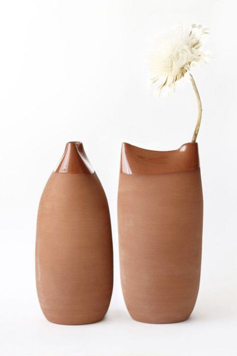 Red Clay Ideas, Red Clay Ceramics, Red Clay Glaze Ideas, Clay Vase Ideas, Terracotta Ceramics, Ceramic Vases Design, Clay Vases, Vase Deco, Vase Transparent