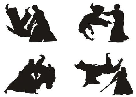 Aikido Stock Vector Image by ©oorka5 #4163727 Dokkodo Tattoo, Hapkido Tattoo, Dojo Tattoo, Aikido Tattoo Ideas, Martial Arts Silhouette, Aikido Techniques, Aikido, Free Vector Images, Image Illustration