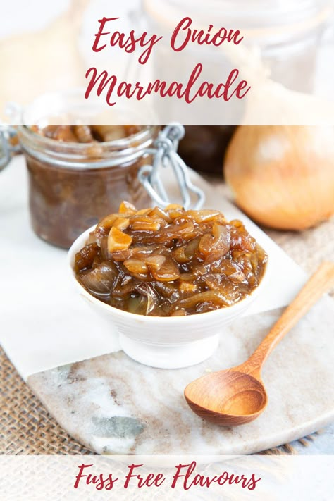 Onion Marmalade Recipe, Onion Jam Recipe, Ploughman's Lunch, Hot Water Crust Pastry, Ploughmans Lunch, Cast Iron Casserole Dish, Marmalade Recipe, Onion Jam, Onion Recipes