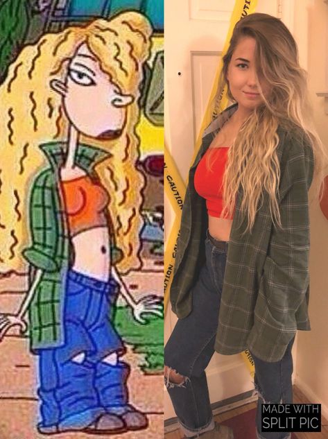 Wild Thornberrys Party Theme, Debbie Thornberry Costume, Eliza Thornberry Costume, 90s Cartoon Halloween Costumes, Wild Thornberrys Costume, Costumes With Blonde Hair, Curly Halloween Costume, Debbie Thornberry, Flow 2000