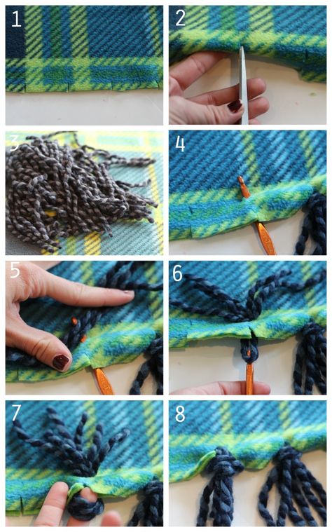 Everything you ever wanted to know about making fleece blankets! Diy Blankets No Sew, Fleece Blanket Edging, Sewing Blankets, Fleece Blanket Diy, Sew Blankets, Fleece Sewing Projects, Fleece Crafts, Fleece Projects, No Sew Fleece Blanket