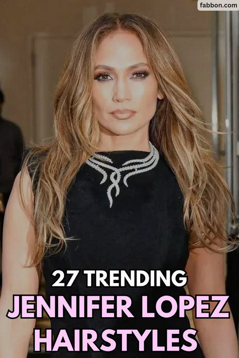 jennifer lopez hairstyles Jlo Hair Blonde Jennifer Lopez, Long Hairstyles Bangs, Jennifer Lopez Hairstyles, Lob With Side Bangs, Wavy Hair Long, Jennifer Lopez Hair, Layered Lob, Curly Hair Wavy, Voluminous Waves