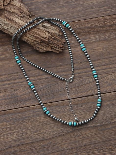 Necklaces With Beads, Summer Layers, Necklace Beaded, Necklace Long, Pop Fashion, Bead Necklace, Beaded Necklaces, Layered Necklaces, Long Necklace